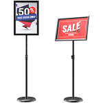 GUOHONG Heavy Duty Sign Stand Adjustable 8.5 x 11 inch Sign Holder Aluminum Snap Open Frame Floor Poster Stand Vertical