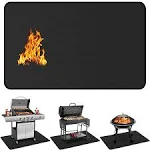 60 x 40 inch Under Grill Mats for Outdoor Grill Double-Sided Fireproof Deck a...