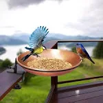 Monarch Abode 17066 Pure Hand Hammered Deck Mounted Stand Copper Bird Bath