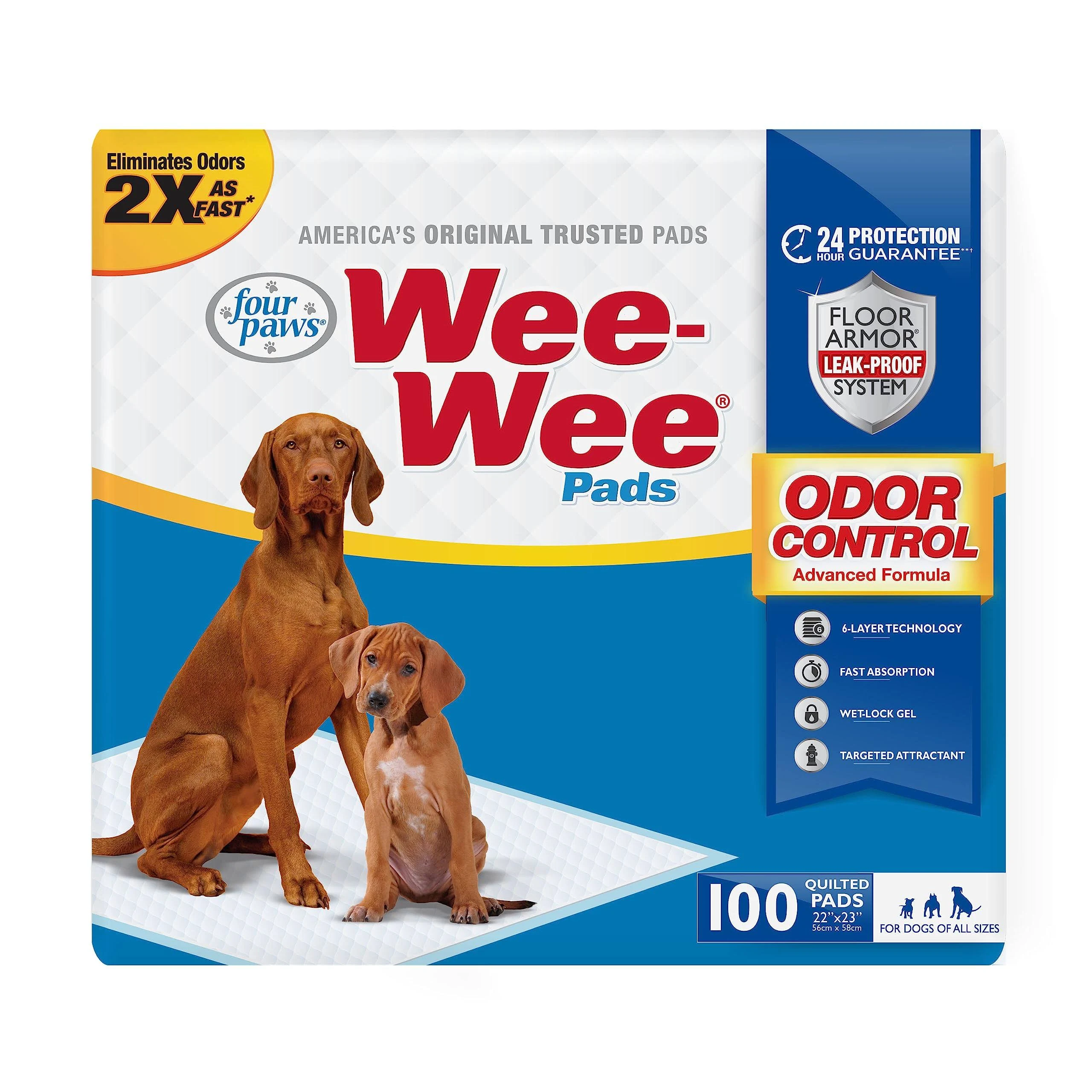 Four Paws Wee-Wee Odor Control Pads - 100 Count