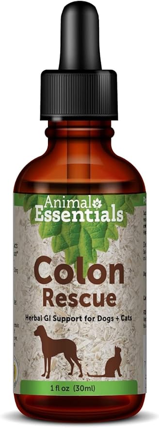 Animal Essentials Colon Rescue Herbal GI Support for Dogs & Cats, 2 fl oz - Made in USA Digestive Aid, Phytomucil Blend