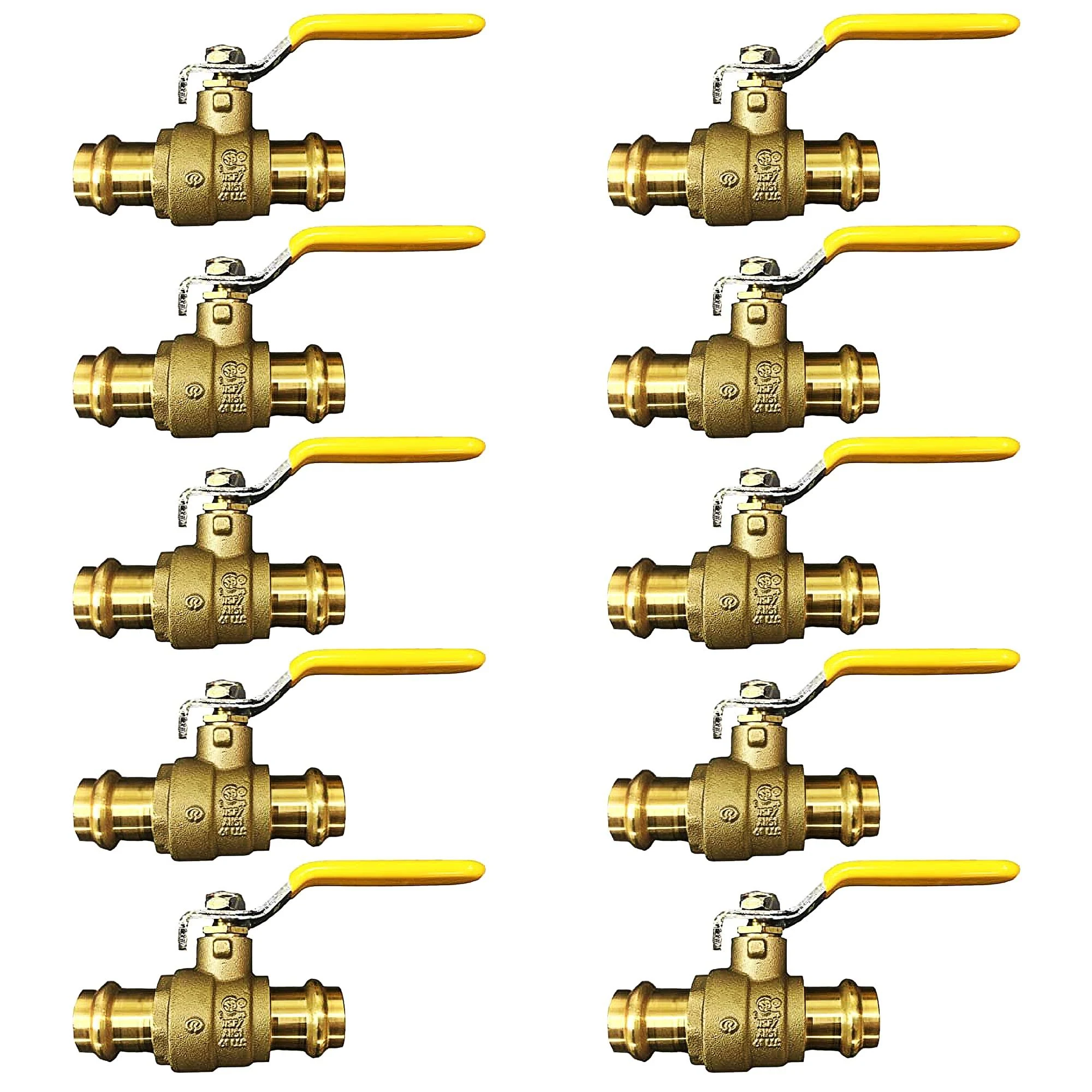 1/2" Propress Brass Ball Valve - Press Ball Valve with EPDM O-ring - Premium Press Ball Valve with 1/2” In. Connections - Pack of 10