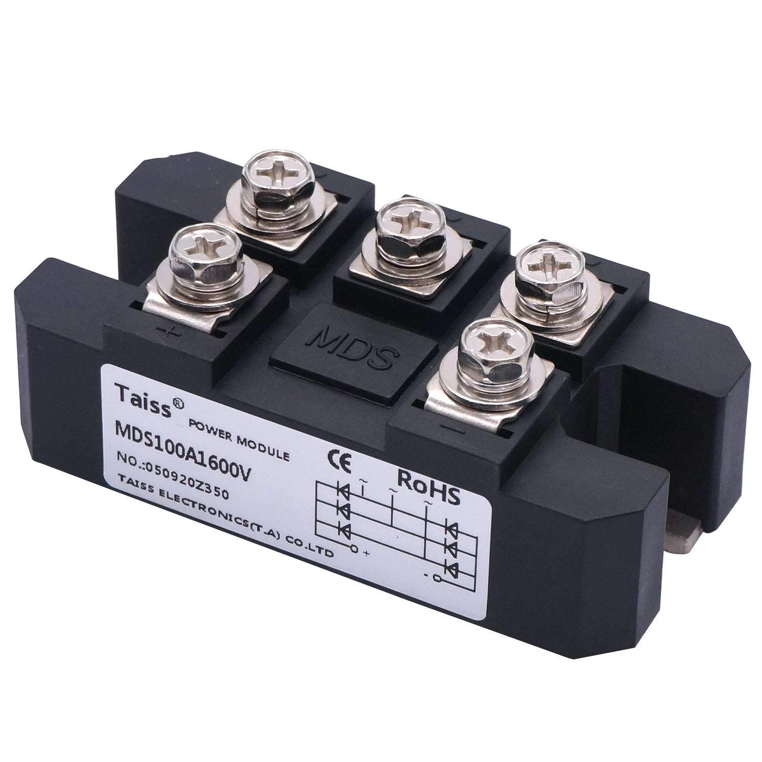 Taiss Bridge Rectifier 100A 1600V 5 Terminals 3 Phase Diode Module rectifier MDS-100A