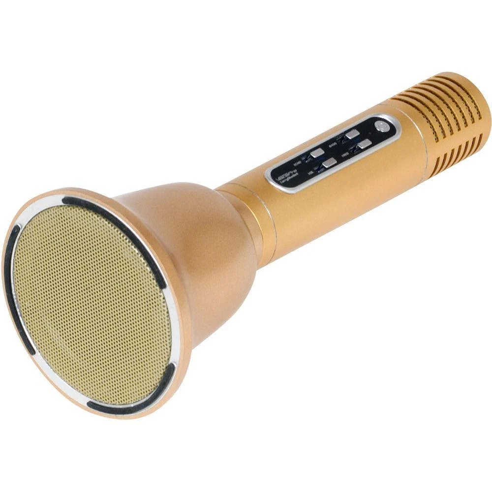 VocoPro CarryOkeBell Bluetooth Karaoke Microphone with Speaker, Gold