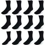 NEW YORK AVE Men's Diabetic Cotton Crew Socks - Loose Fitting Non-Binding Top Circulatory Cushion Bottom