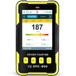 Nuclear Radiation Detector GQ GMC-800 Geiger Counter USA Design Product US National Standard Large Color LCD Display 5 Alarm Types Dosimeter Data