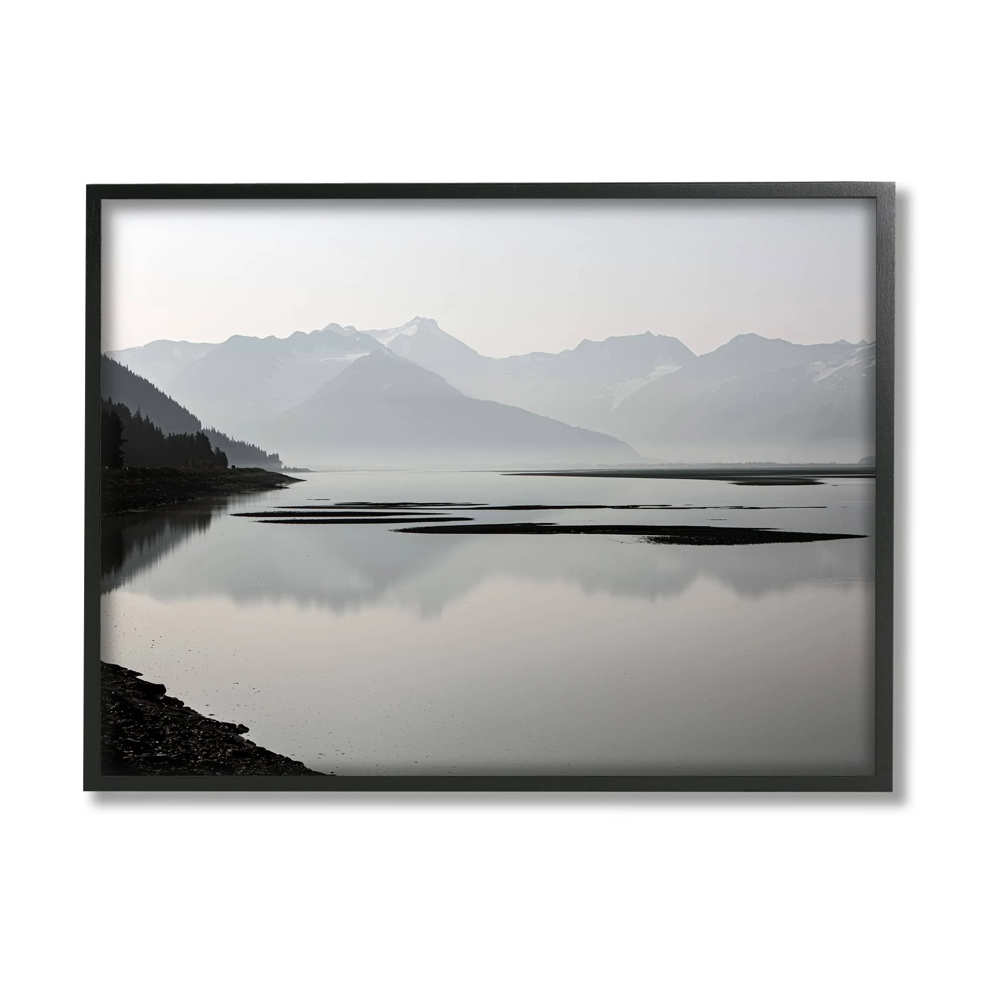 Stupell Industries Grey Mountain Peaks Lake Reflection Framed Giclee Art, Design by Danita Delimont