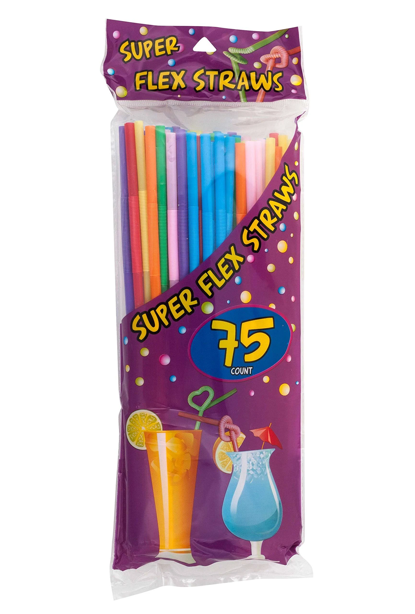 Lami 75 Super Flex Straws Plastic Assorted Colors