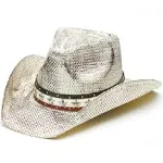 Vintage USA American Flag Cowboy Hat w/Western Shape-It Brim (White Stars and Stripes)