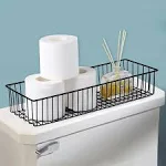 Wetheny Farmhouse Decor Metal Wire Organizer Storage Basket Bin (1 Pack) -Toilet Paper Storage - Organization and Storage for Bathroom, Kitchen Cabinets, Pantry, Closets, Craft Room, Garage (Black)