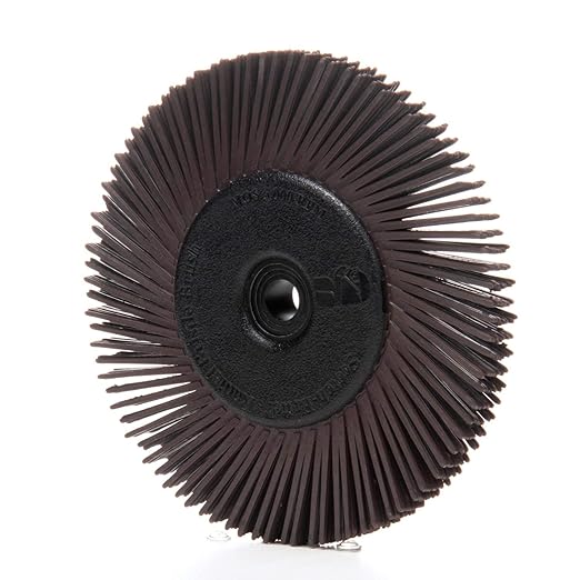 Scotch-Brite Radial Bristle Brush, Cubitron/Aluminum Oxide, 6000 rpm, 6 Diameter x 1/2 Width, 36 Grit (Pack of 1)