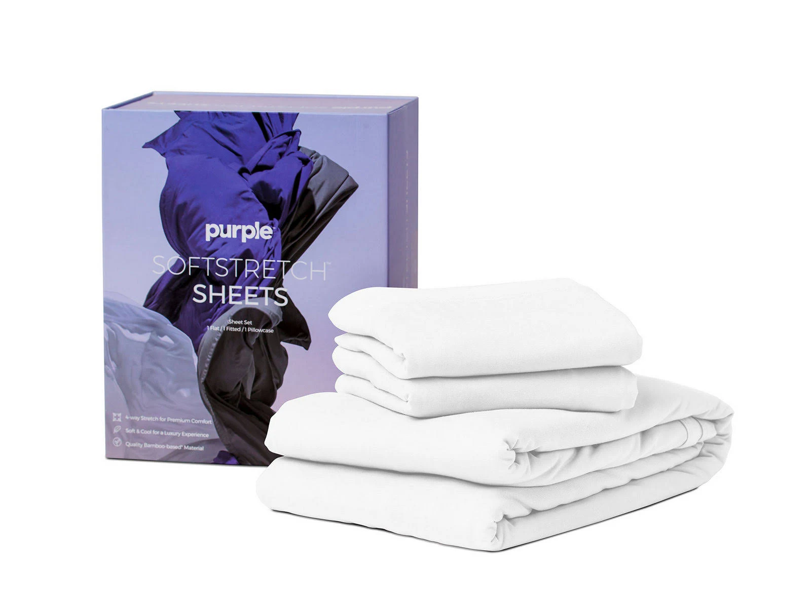 Purple SoftStretch Sheets White Twin XL