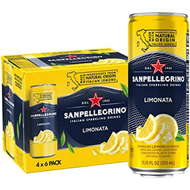 Sanpellegrino Italian Sparkling Drink Limonata, Sparkling Lemon Beverage, 24 Pack of 11.15 fl oz Cans