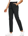 CRZ Yoga Women's Travel Slim Fit Stretch Drawstring Long Pants 31'' Black / S