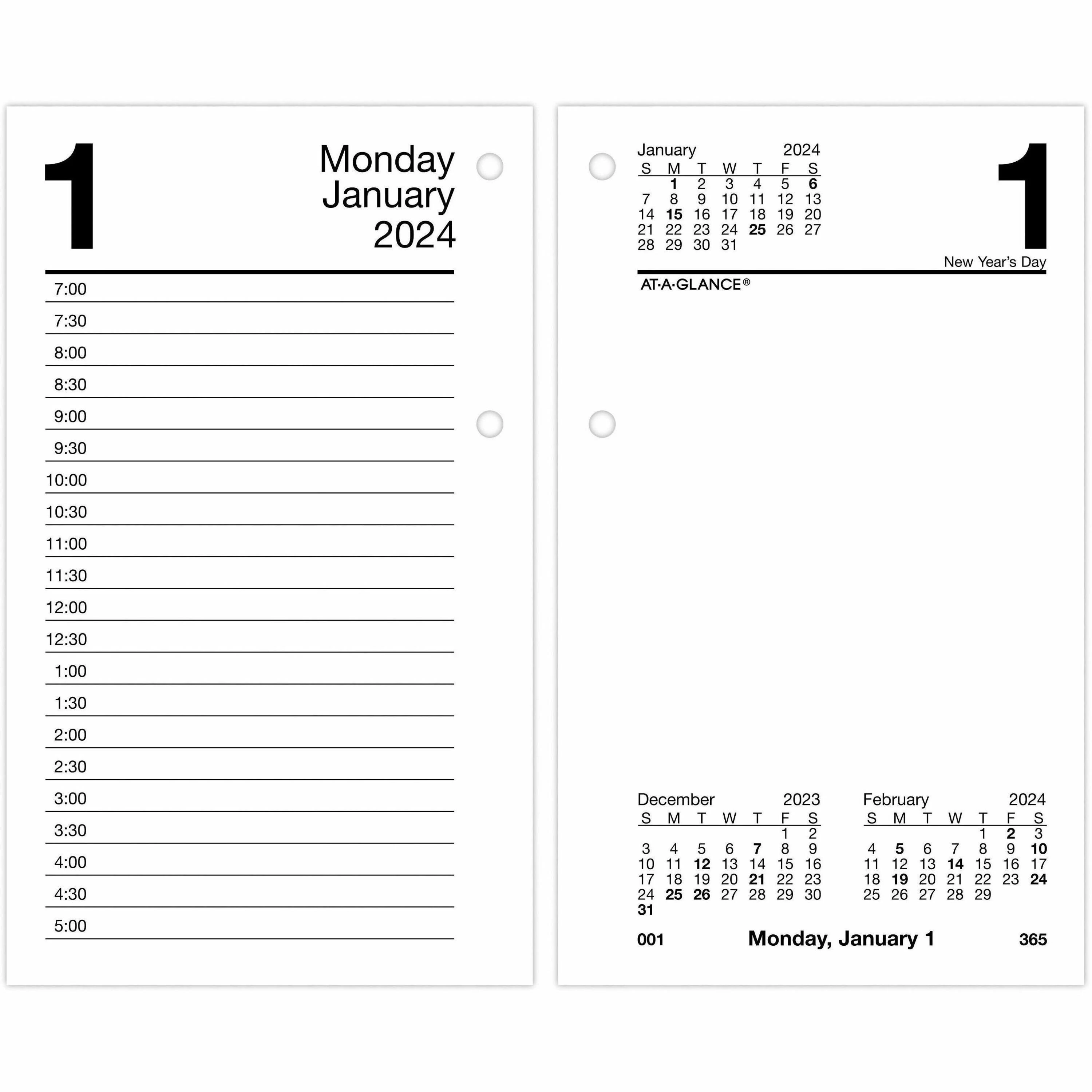 Desk Calendar Refill with Tabs, 3.5 x 6, White Sheets, 12-Month (Jan to Dec): 2025