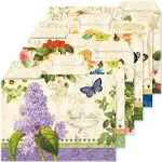 Current Grande Fleur File Folders - Set of 24, Staggered Tabs 1/3 Cut, 6 Floral Designs, Letter-Size Colored Folders