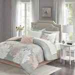 Madison Park Essentials - Maible Comforter Set with Cotton Bed Sheets - Queen - Blush/Grey