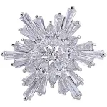 OKA Clear Austrian Crystal Winter Snowflake Brooch Pin Elegant White Crystal ...