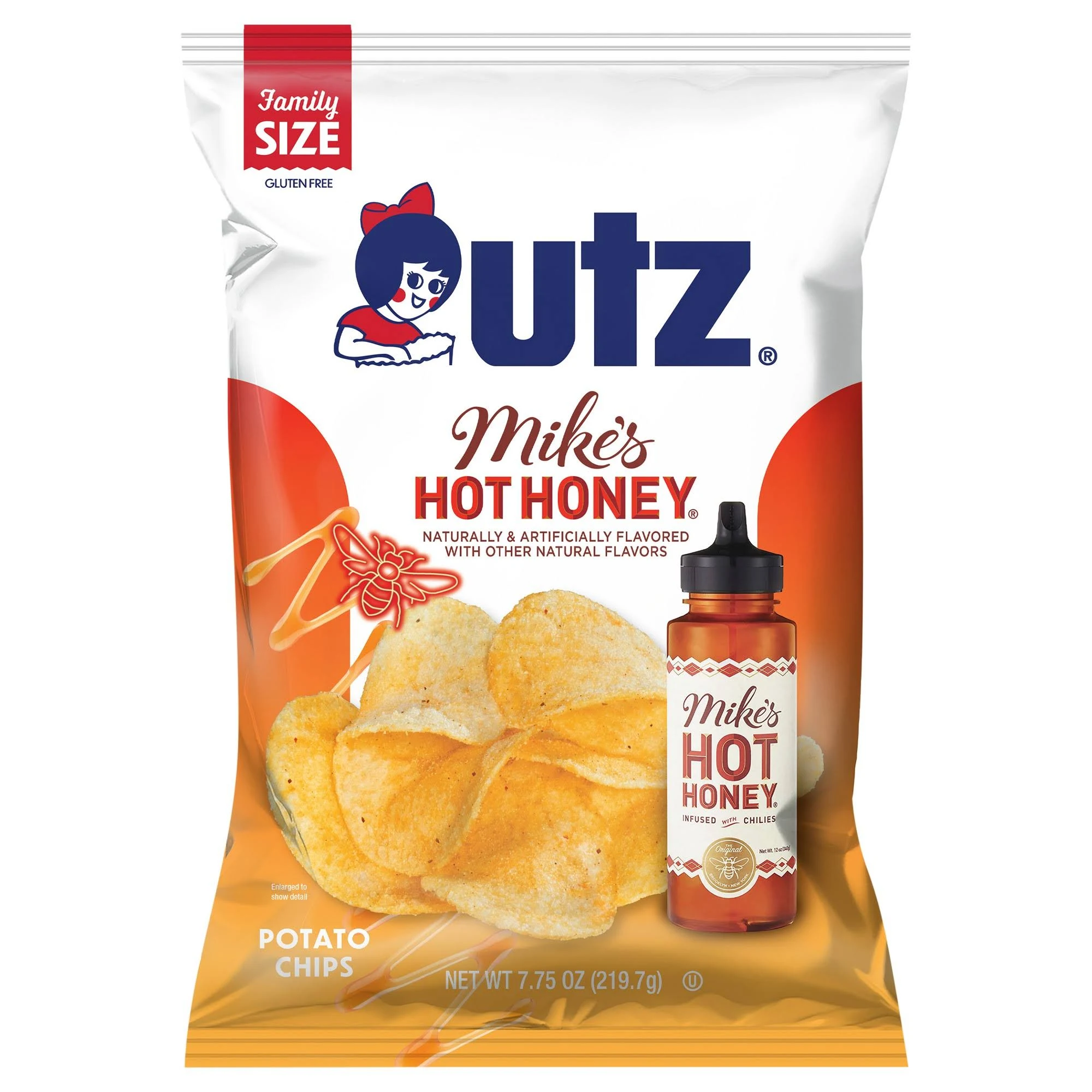 Utz Potato Chips, Mike's Hot Honey, Family Size - 7.75 oz