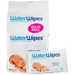 WaterWipes Plant-Based Original Baby Wipes, 99.9% Water Based Wipes, Unscented & Hypoallergenic for Sensitive Skin, 180 Count (3 packs), Packaging May Vary