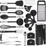 Kitchen Utensils Set Cooking Utensil Sets, 35 Pcs Nylon and Stainless Steel Kitchen Gadgets Nonstick and Heat Resistant, Apartment Must Haves House, Home Essentials & Accessories Pots and Pans set