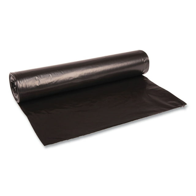 Boardwalk BWK517 40 in. x 46 in. 45 gal. 1.2 mil Recycled Low-Density Polyethylene Can Liners - Black (100/Carton)