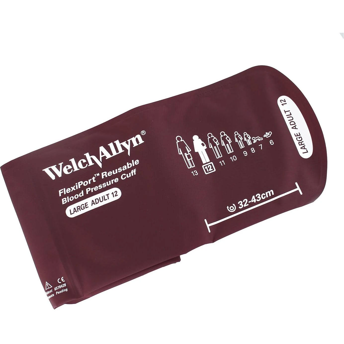 Welch Allyn FlexiPort Blood Pressure Cuff; Size-12 Large Adult, Reusable, 1-Tube