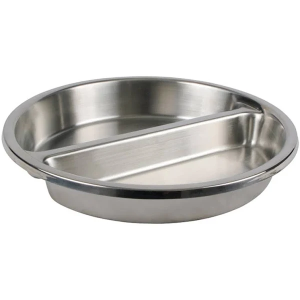 Winco SPFD-2R Stainless Steel Divided Food Pan for 6 qt Round Chafer