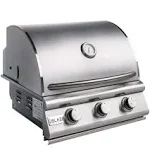 Outdoor Kitchen 3 Burner Built in Propane Gas Grill (Head Only) - 25 Inch Drop in Three Burner Backyard Grill Station Liquid Propane LP by Blaze Grills