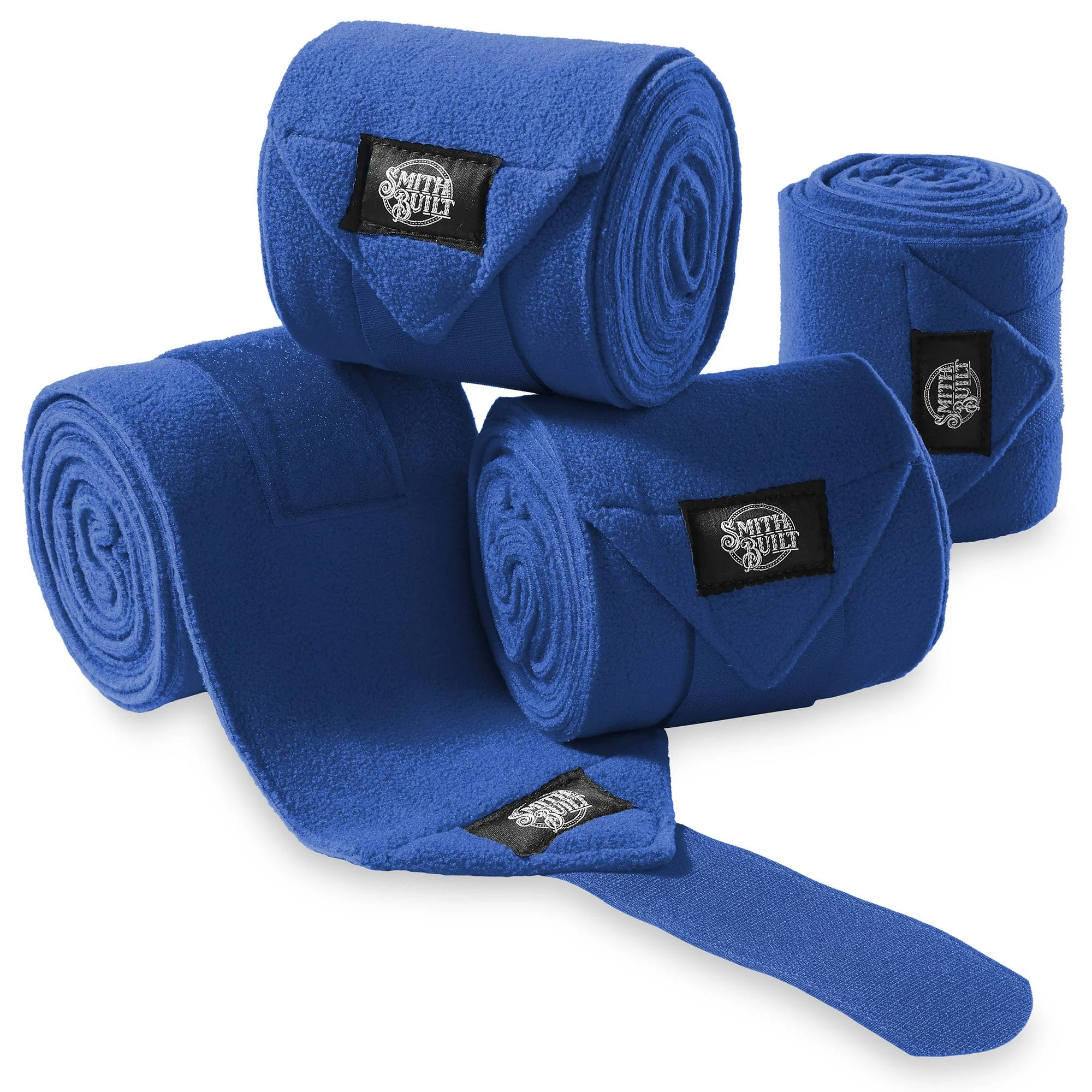 Equine Fleece Polo Wraps, Blue - (Set of 4) Horse Leg Bandages