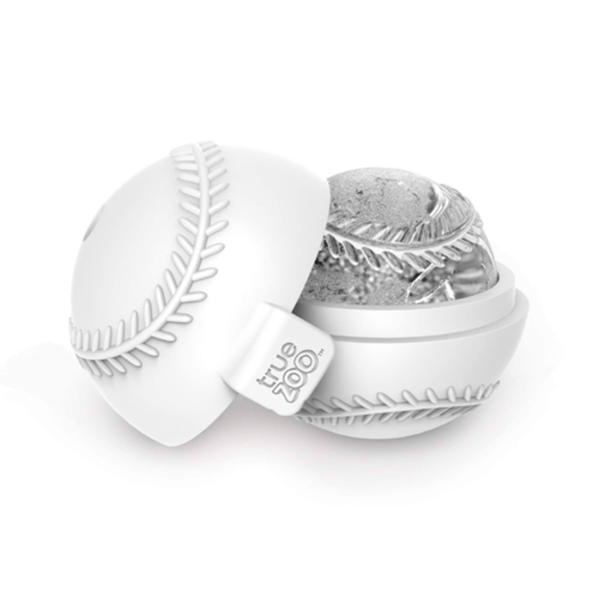 True Zoo Baseball Ice Mold, Silicone Ice Sphere Mold, Novelty Ice Maker, Set of 1, White, Dishwasher Safe, Ice Cube Tray