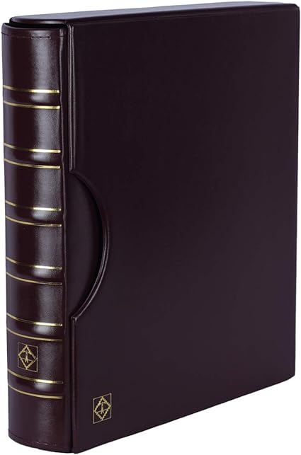 Lighthouse Red/Burgundy Classic Grande 3-Ring Binder with Slipcase Storage Case for Coins, Stamps, Currency, Bank Notes, Documents, and Other Collectibles - Pages Sold Separately