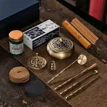 Copper Incense Burner Set - 16pc Tools Kit - Perfect for Yoga and Meditation