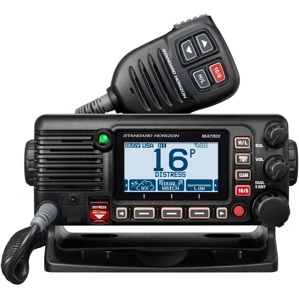 Standard Horizon GX2400B Matrix Black VHF w/AIS, Integrated GPS, NMEA 2000 30W Hailer, & Speaker Mic