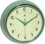 Infinity Instruments Ltd Retro 9 inch Silent Sweep NonTicking Mid Century Modern Kitchen Diner Wall Clock Quartz Movement Retr