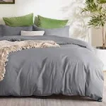 Bedsure Grey Duvet Cover Full Size Soft Brushed Microfiber Duvet Cover Set 3 Pieces with Zipper Closure 1 Duvet Cover 80x90 I