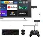 4 in 1 Ethernet Adapter and 3 Ports USB OTG Hub for Fire TV Stick 4K/Chromecast/