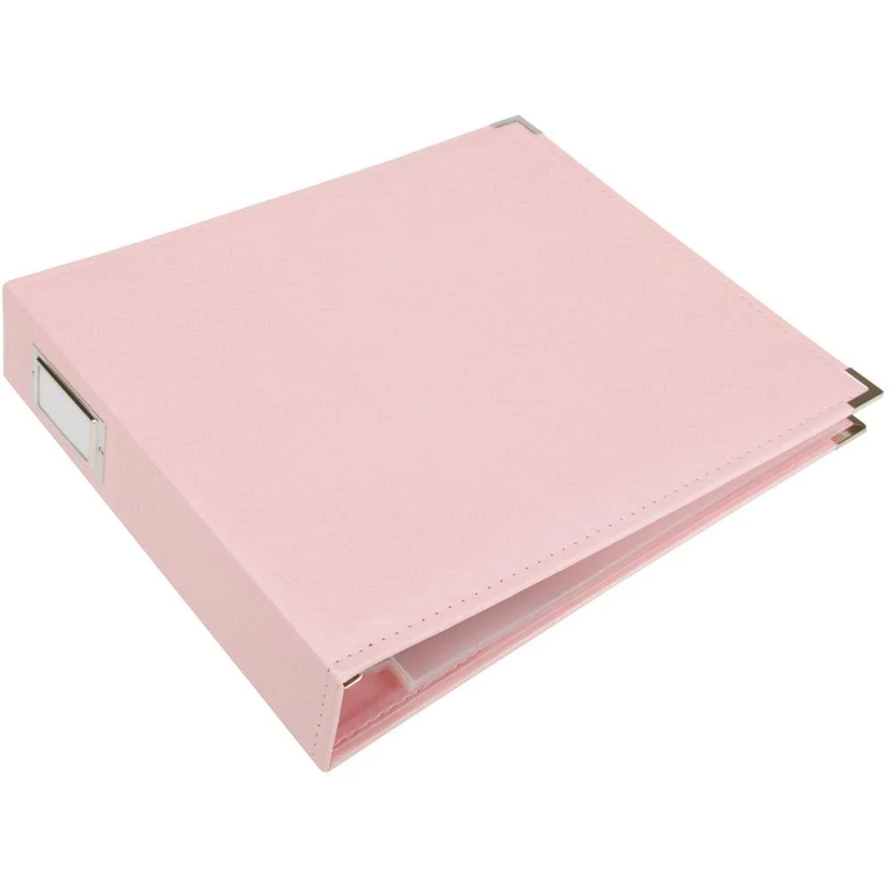 We R Memory Keepers Classic Leather D-Ring Album 12"X12"-Pretty Pink