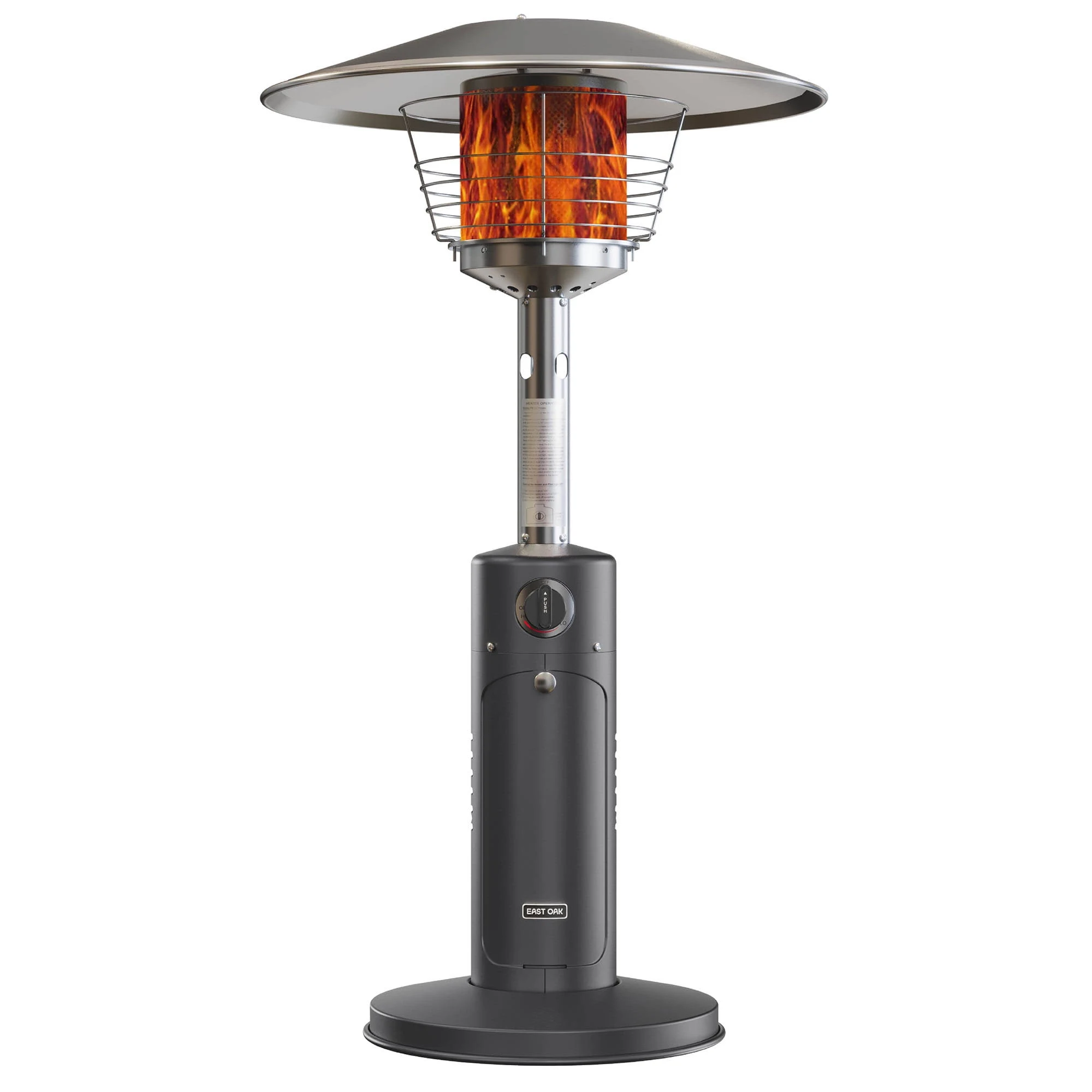 EAST OAK Patio Heater, 11000 BTU Tabletop Outdoor Heater, Mini Portable Propane Heater with 304 Stainless Steel Burner, Triple Protection System, Gas Outside Heater for Patio, Garden, Porch, Black