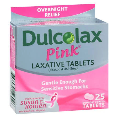 Dulcolax Pink Laxative, 5 mg, Overnight Relief, Tablets - 25 tablets