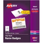 Clip-Style Name Badge Holder with Laser/Inkjet Insert, Top Load, 4 x 3, White, 100/Box