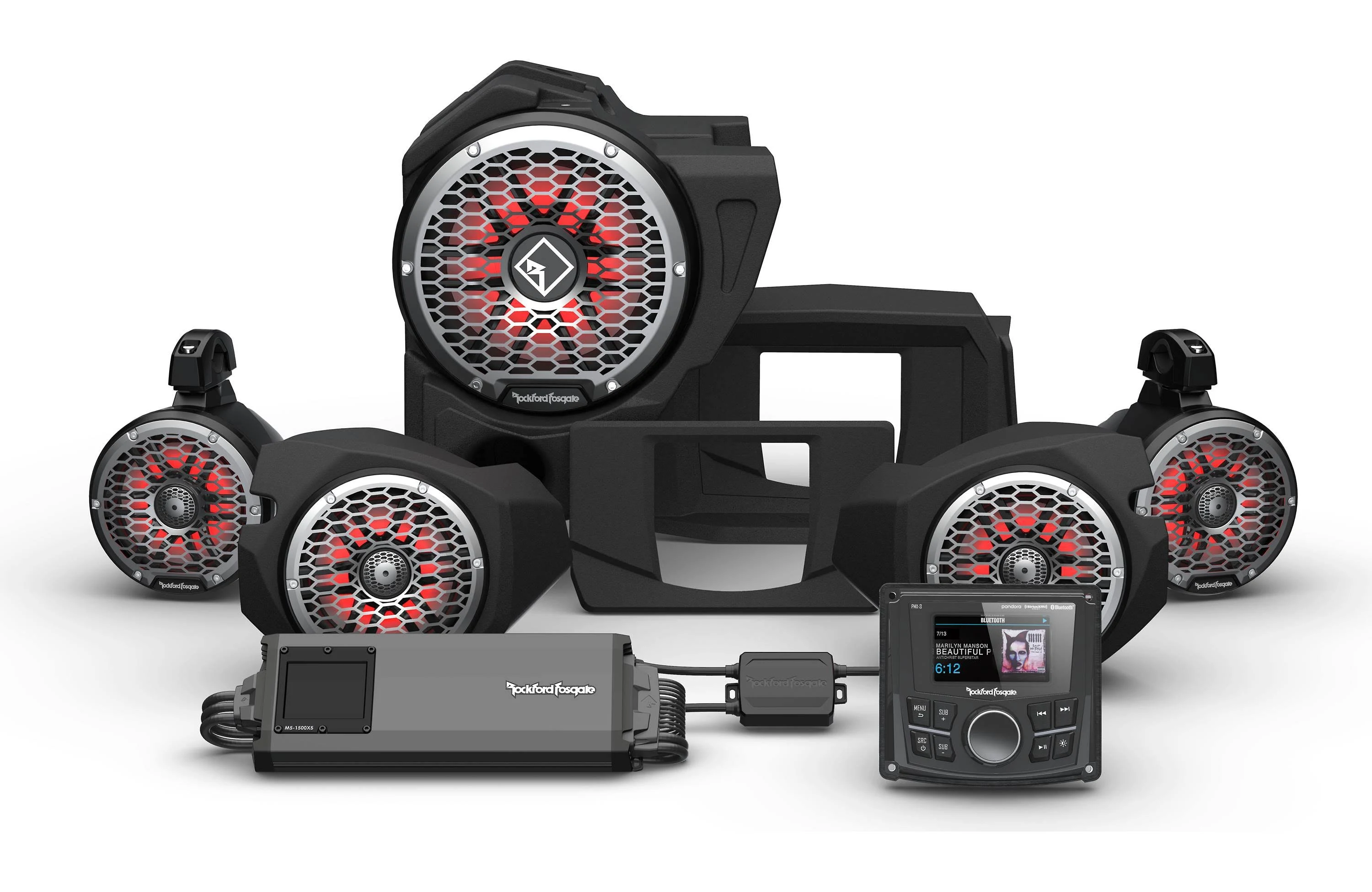 Rockford Fosgate RZR14-STAGE5 1000-Watt Stereo, Front and Rear Speakers, and Subwoofer Kit for Select Polaris RZR Models (2014-2020)