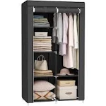 SONGMICS 34" DIY Closet Organizer Portable Wardrobe with Non-Woven Fabric, Multiple Ways to Assemble Meets Different Needs, Black URYG84BK