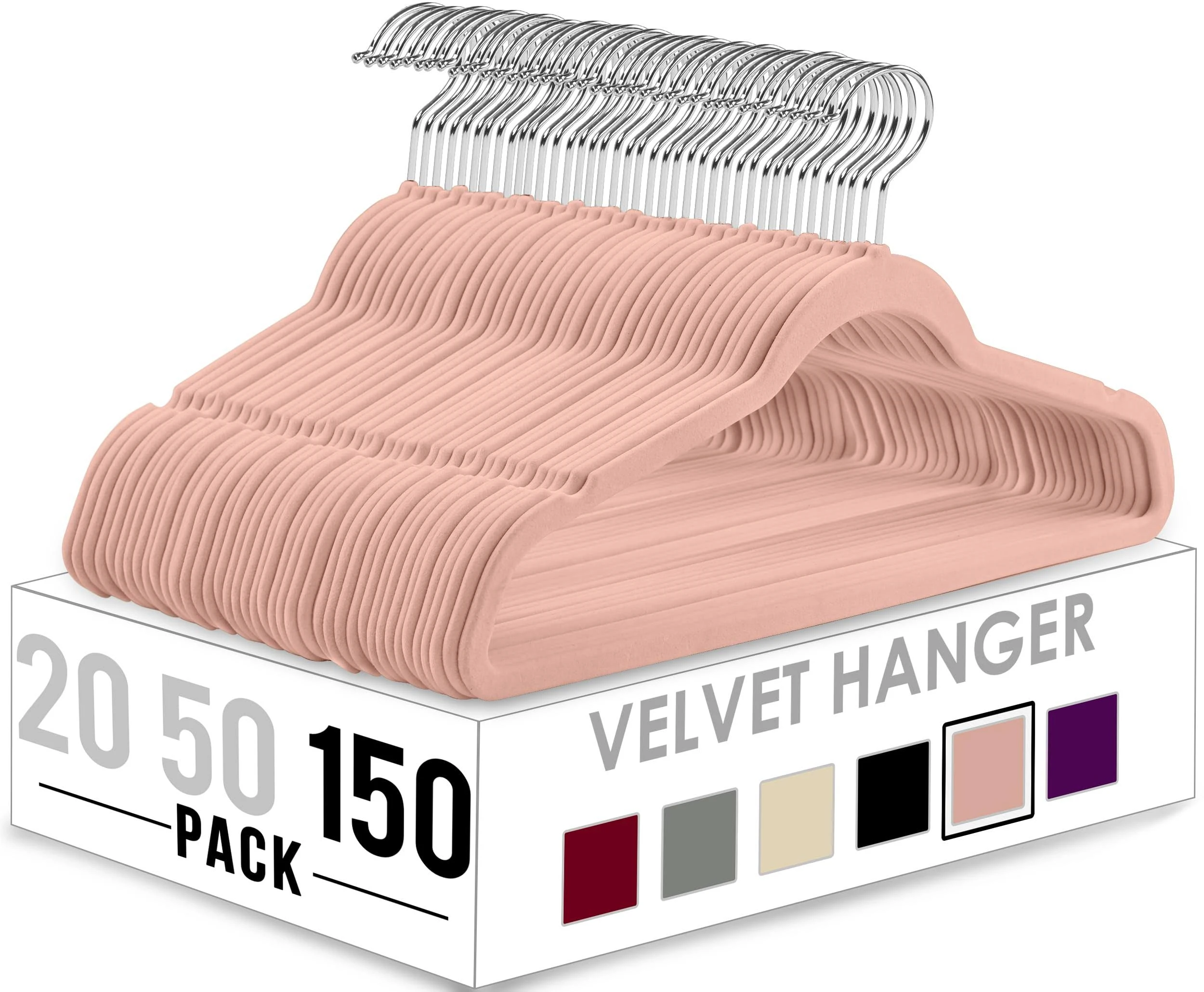 Utopia Home Premium Velvet Hangers 150 Pack - Non-Slip & Durable Clothes Hangers ...