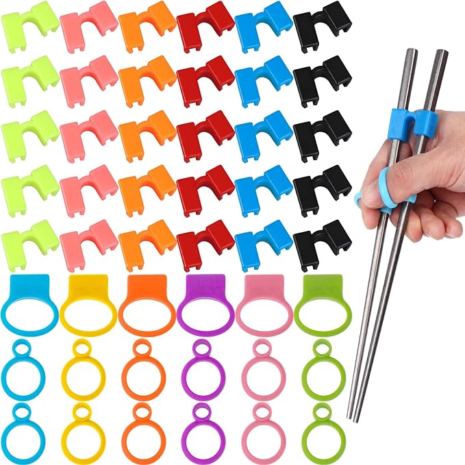 36 Pieces Chopstick Helper Training Kit Chopsticks Learning Ring Buckle Chops...