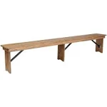 Flash Furniture Hercules Folding Farm Bench, Beige