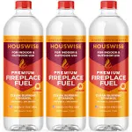 Houswise Bio Ethanol Fireplace Fuel 3 x 1 Liter - Bioethanol Fuel Tabletop Fire Pit, Bio Ethanol Fuel for Table Top Fire Pit & Ethanol Fireplaces - Made in