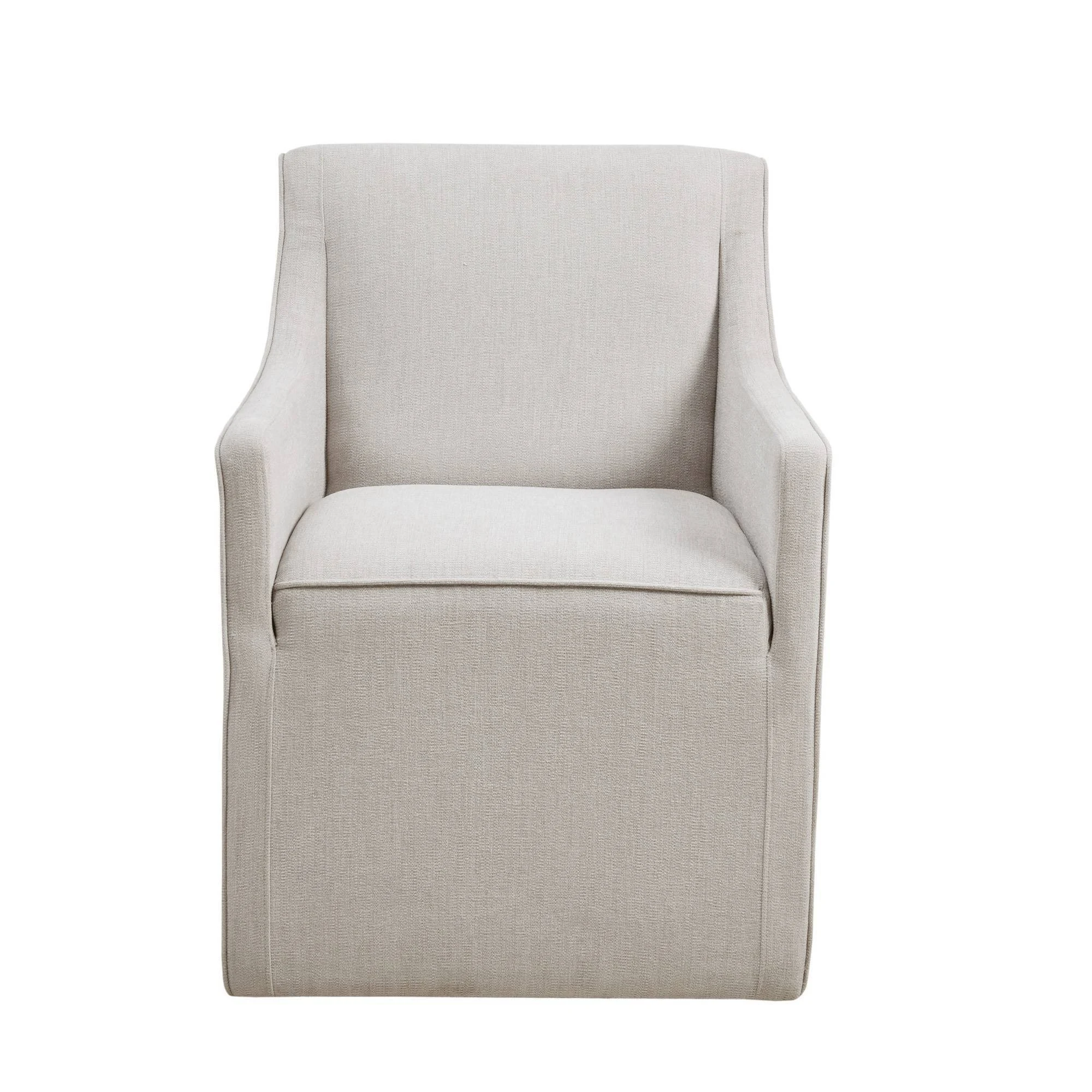 Madison Park Charlotte Slipcover Dining Arm Chair with Casters