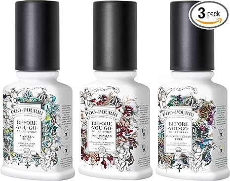 Poo-Pourri Before-You-Go Toilet Spray, 3 Pack Winter Scents Set, Spritzmas Spice ...