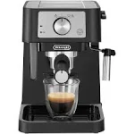 De'Longhi Stilosa Manual Espresso Machine, Latte & Cappuccino Maker, 15 Bar Pump Pressure + Milk Frother Steam Wand, Black / Stainless, EC260BK, 13.5 x 8.07 x 11.22 inches